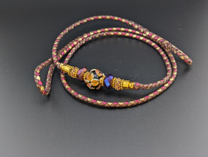 "Moroccan Lamp"  braided leather dog show lead