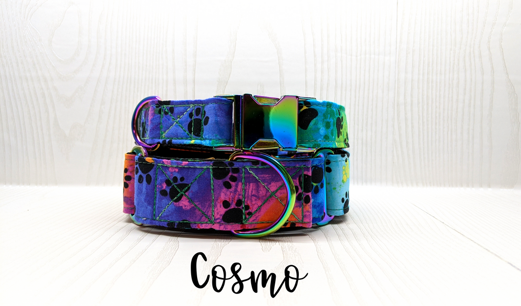Cosmo Rainbow Neochrome dog collar