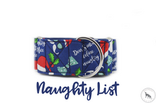 Load image into Gallery viewer, Naughty List Santa Themed Martingale Dog Collar