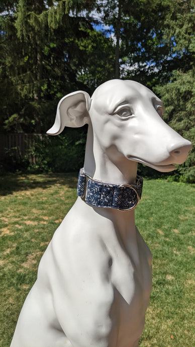 Blue Fairisle style print martingale - Size Small - Ready to Ship