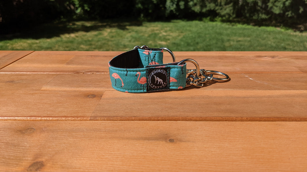 Pink Flamingos Chain Martingale - Size Extra Small - Ready to Ship