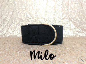 Milo - Plain Black dog collar